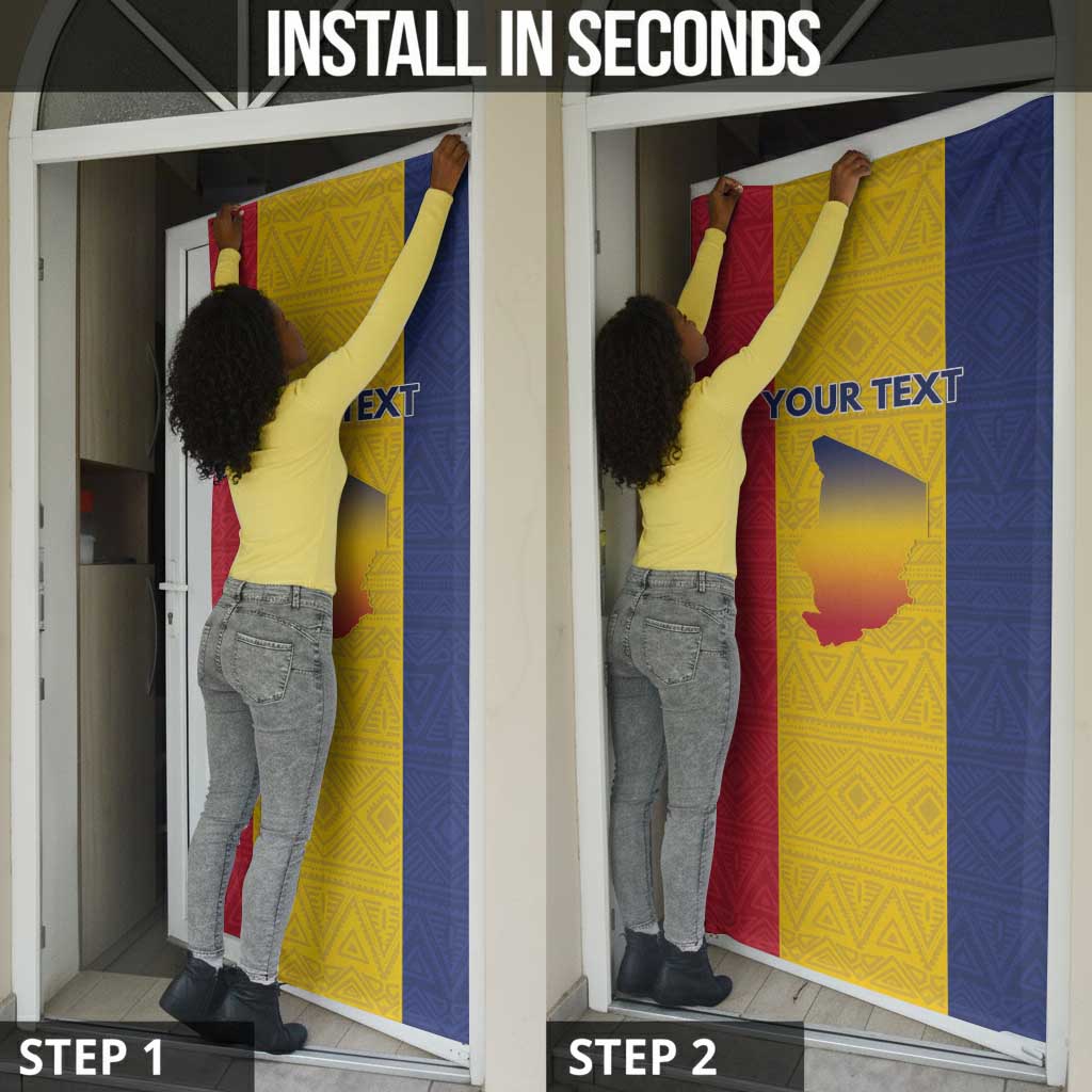 Personalized Chad Door Cover Coat Of Arms - Flag Style