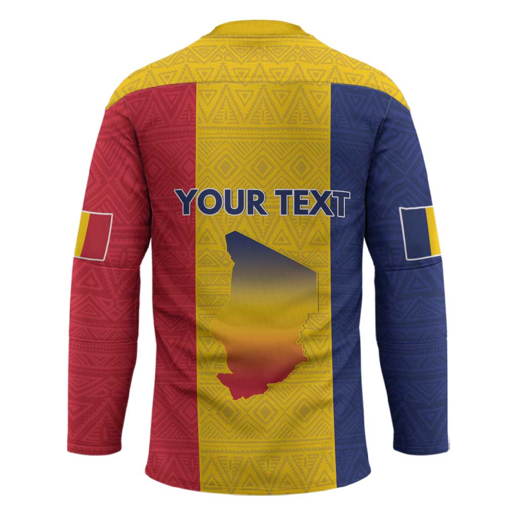 Personalized Chad Hockey Jersey Coat Of Arms - Flag Style