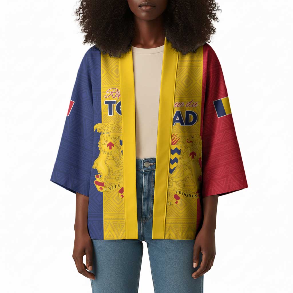 Personalized Chad Kimono Coat Of Arms - Flag Style
