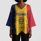 Personalized Chad Kimono Sleeve Blouse Coat Of Arms - Flag Style