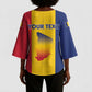 Personalized Chad Kimono Sleeve Blouse Coat Of Arms - Flag Style
