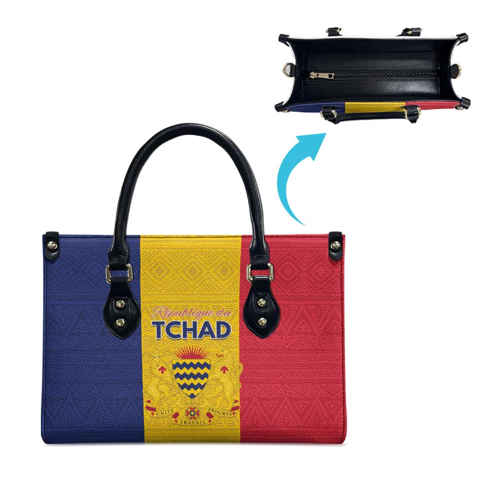 Chad Leather Bag Coat Of Arms - Flag Style