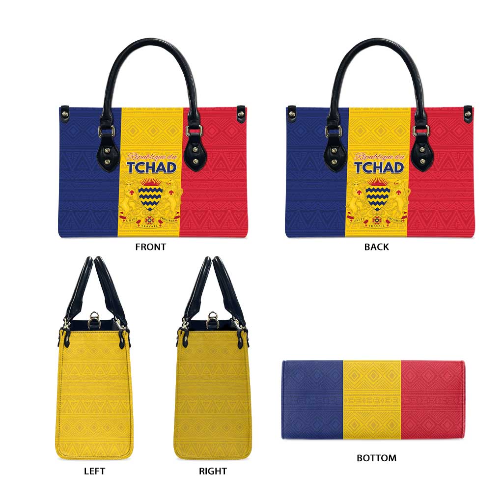 Chad Leather Bag Coat Of Arms - Flag Style