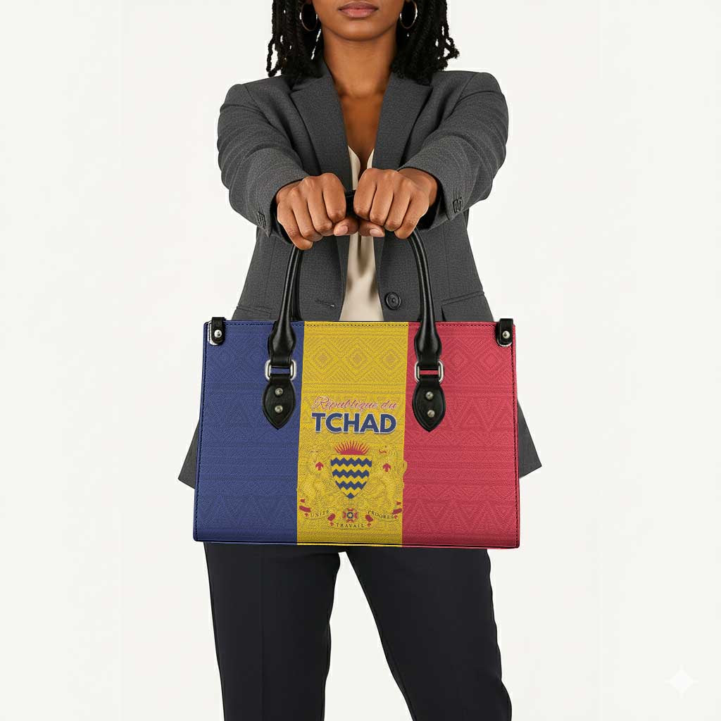 Chad Leather Bag Coat Of Arms - Flag Style