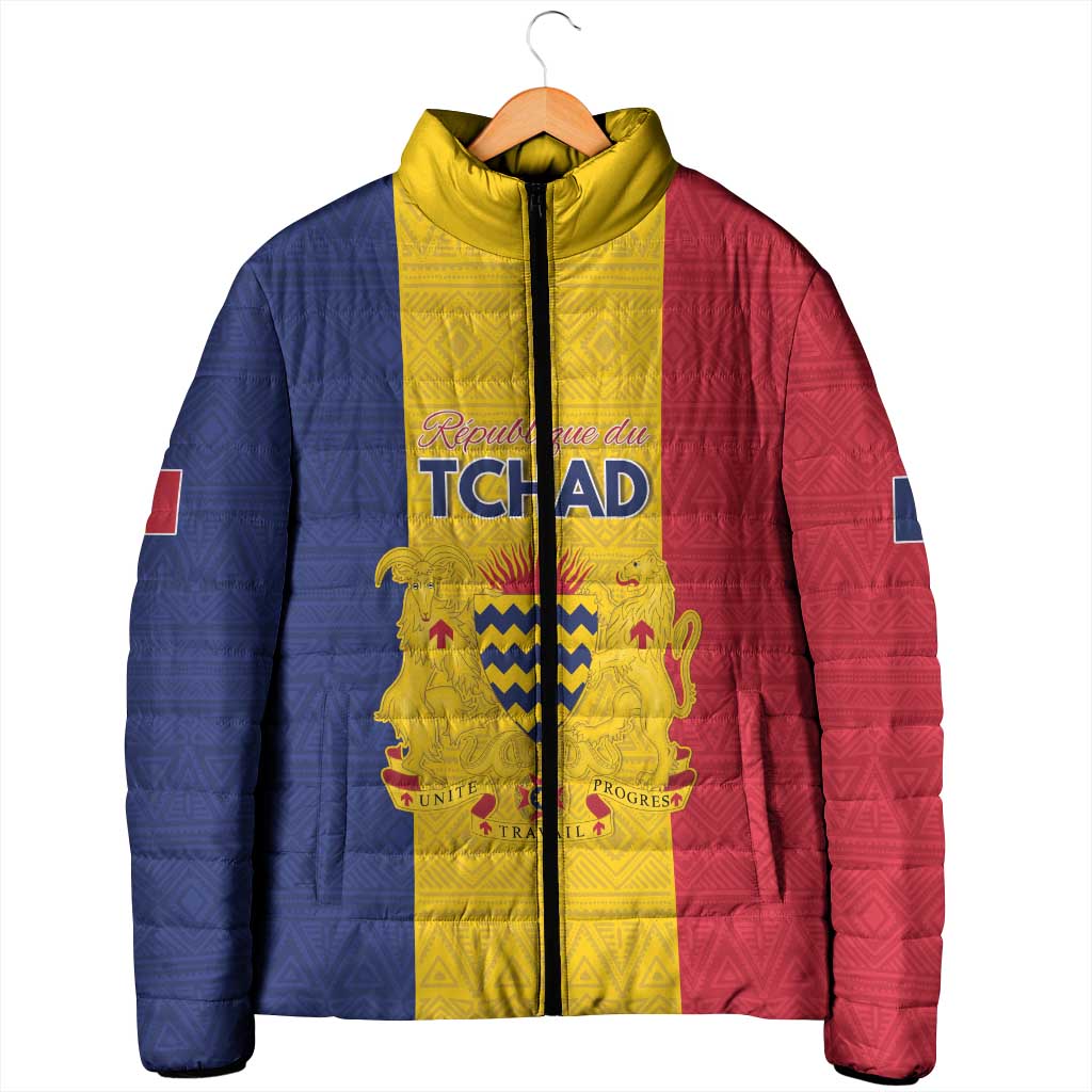 Personalized Chad Padded Jacket Coat Of Arms - Flag Style