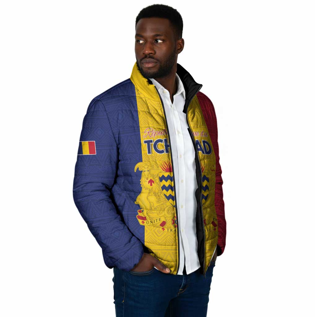 Personalized Chad Padded Jacket Coat Of Arms - Flag Style