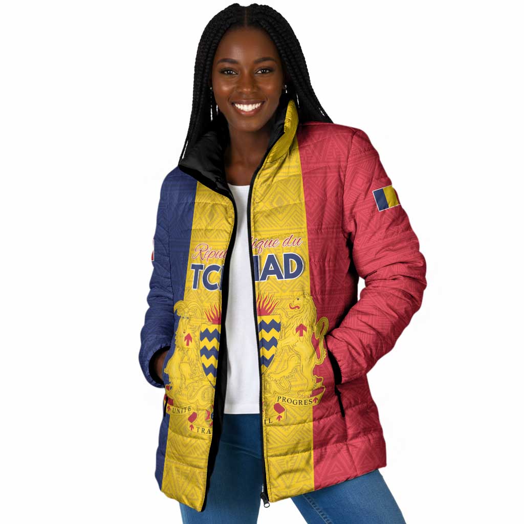 Personalized Chad Padded Jacket Coat Of Arms - Flag Style