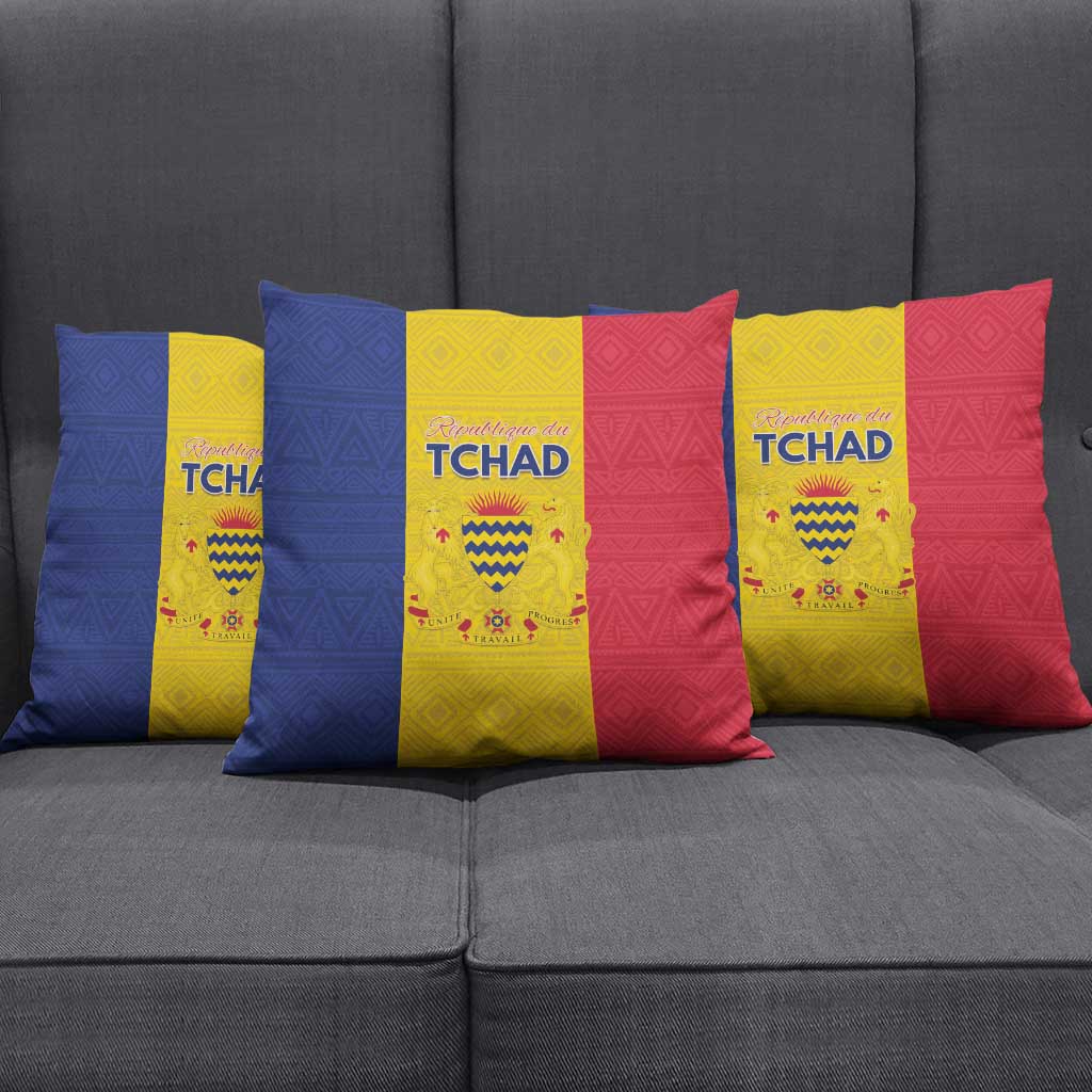 Chad Pillow Cover Coat Of Arms - Flag Style