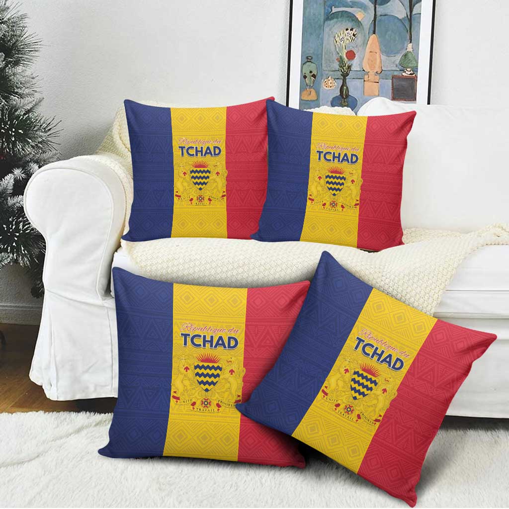 Chad Pillow Cover Coat Of Arms - Flag Style