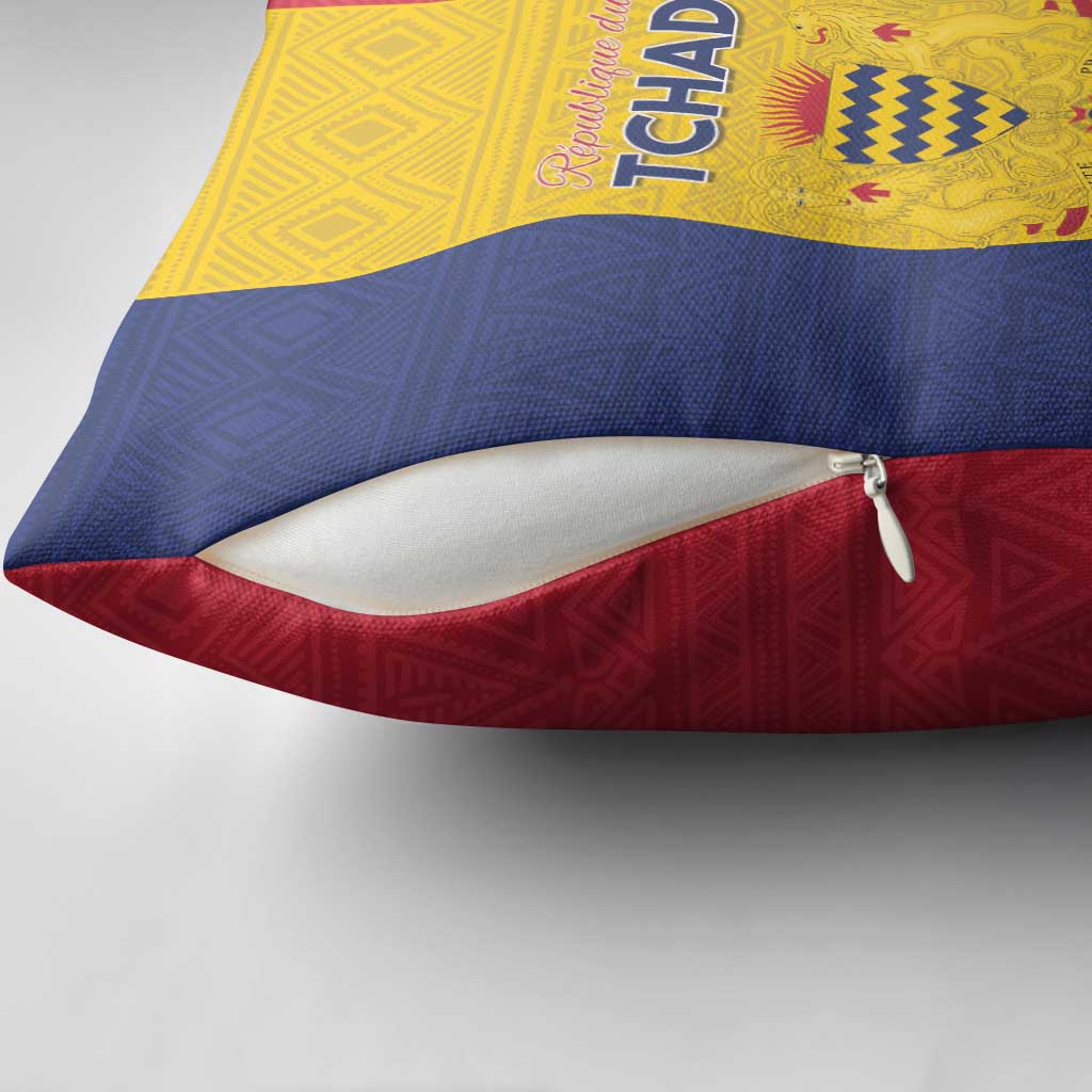 Chad Pillow Cover Coat Of Arms - Flag Style