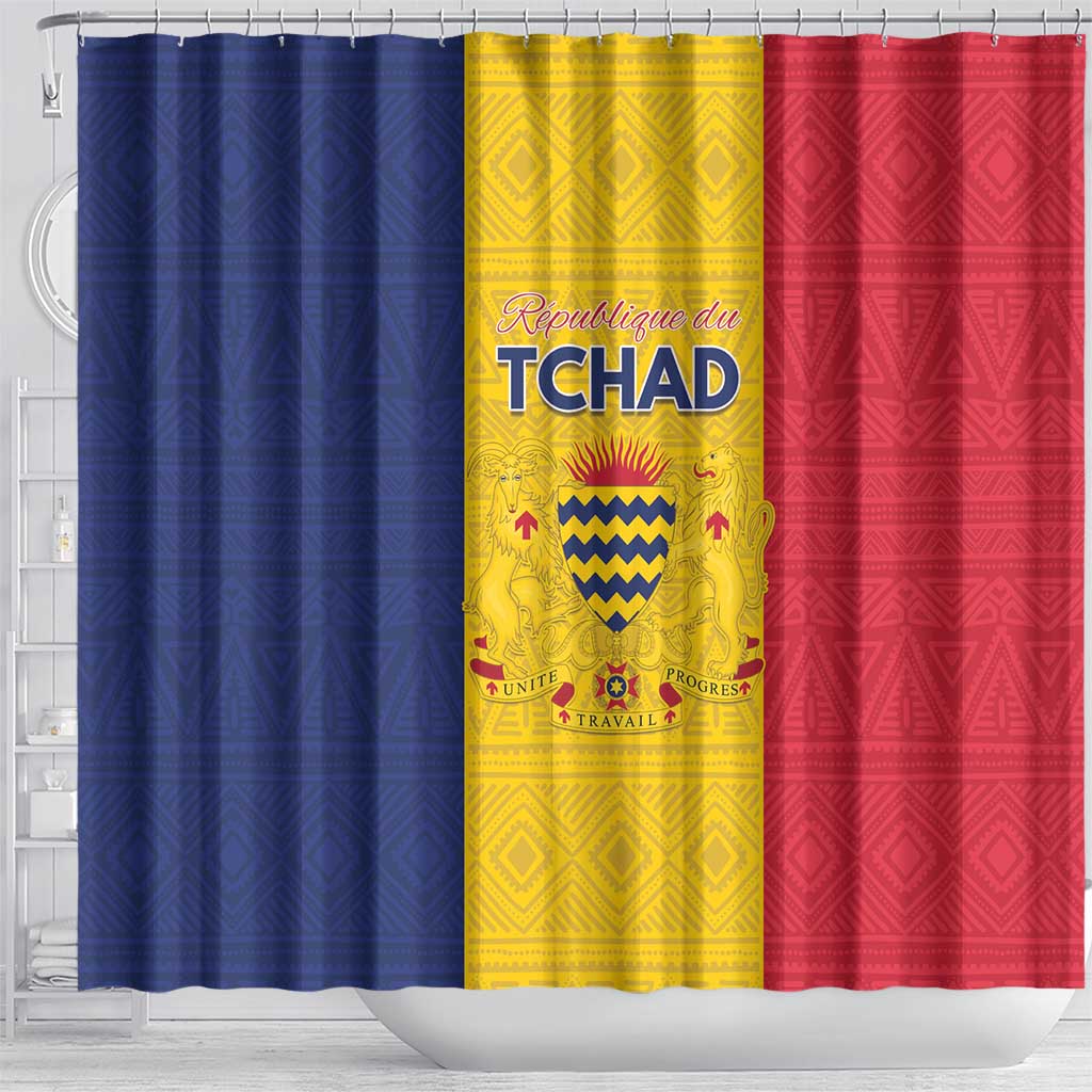 Chad Flag Style Shower Curtain African Pattern - African Pride