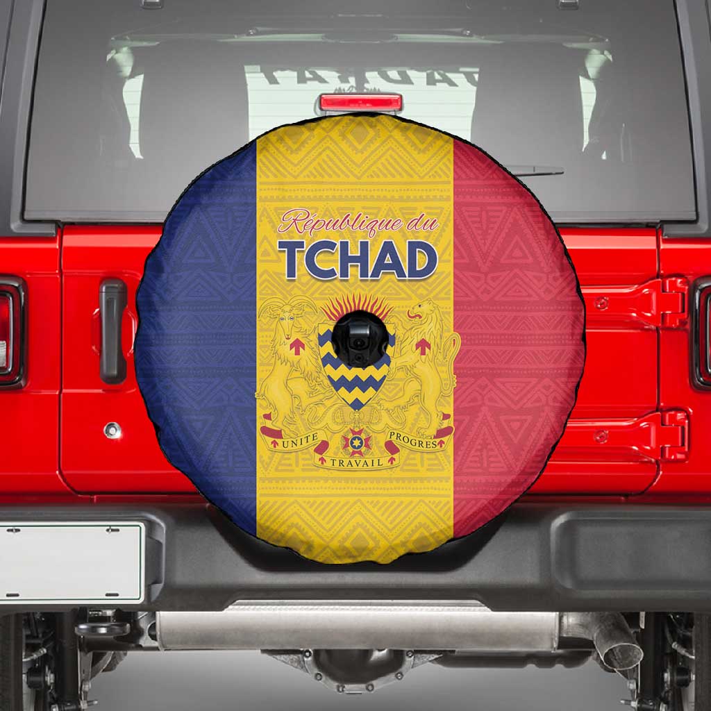 Chad Flag Style Spare Tire Cover African Pattern - African Pride