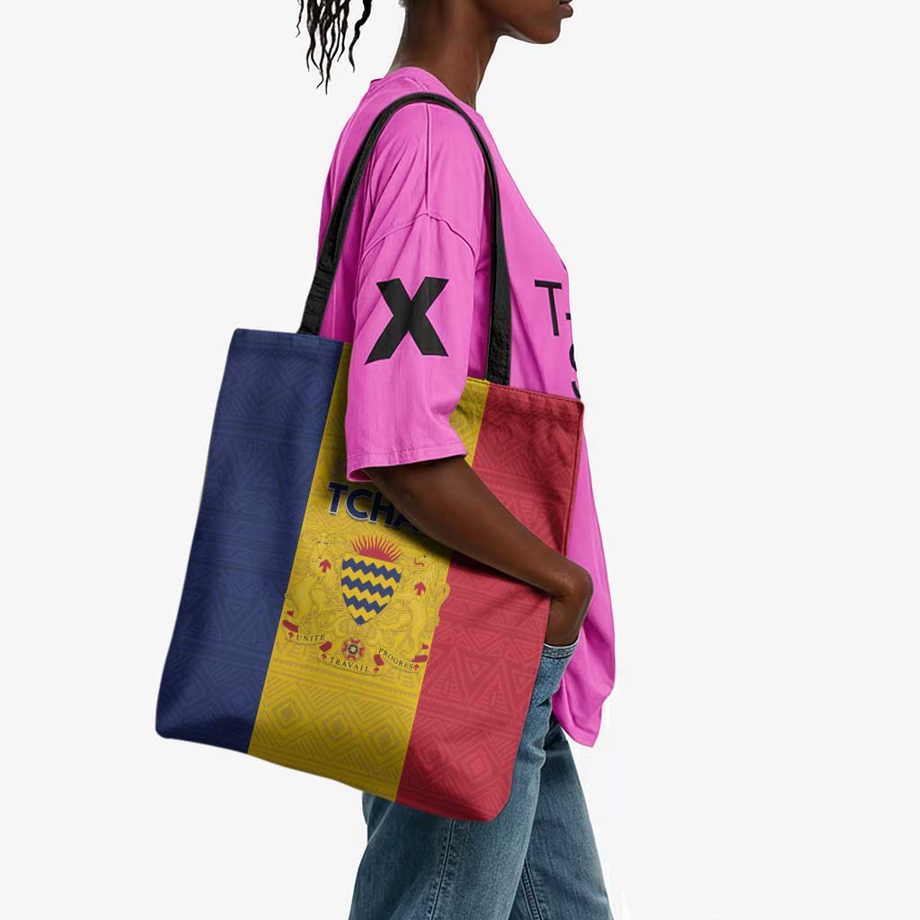 Chad Tote Bag Coat Of Arms - Flag Style