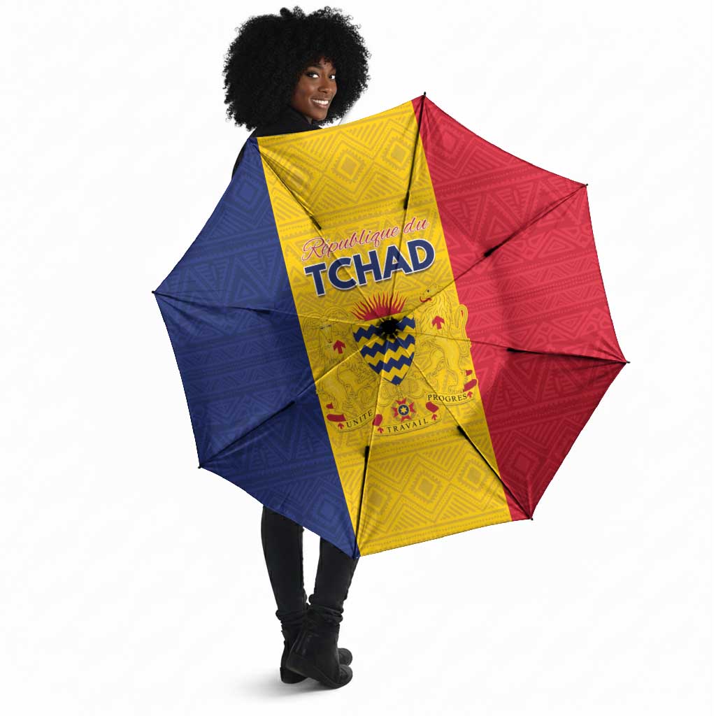 Chad Umbrella Coat Of Arms - Flag Style