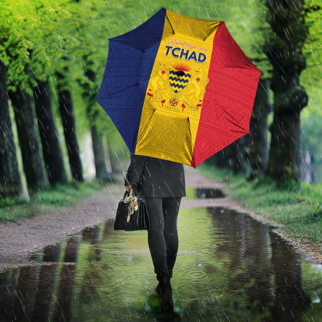 Chad Umbrella Coat Of Arms - Flag Style