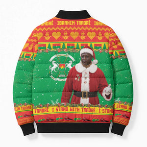 Burkina Faso Christmas Bomber Puffer Jacket I Stand With Traore