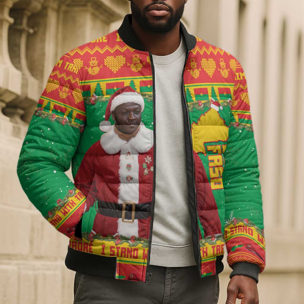 Burkina Faso Christmas Bomber Puffer Jacket I Stand With Traore