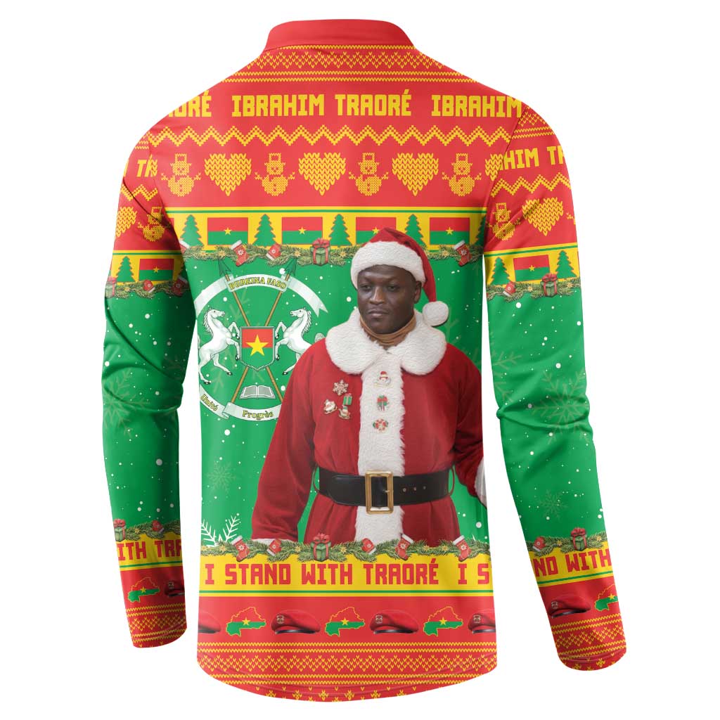 Burkina Faso Christmas Button Sweatshirt I Stand With Traore