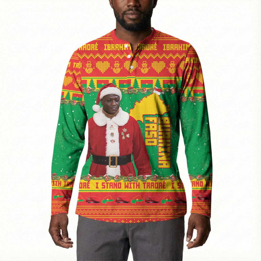 Burkina Faso Christmas Button Sweatshirt I Stand With Traore
