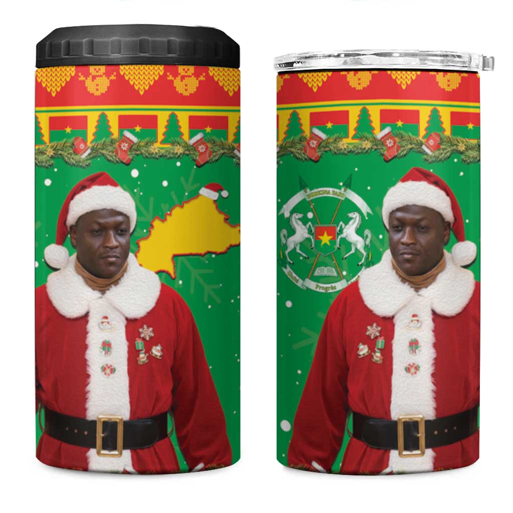 Afro Burkina Faso Christmas Spirit 4 in 1 Can Cooler Tumbler Stand With Traore Stand With Hope - African Pride