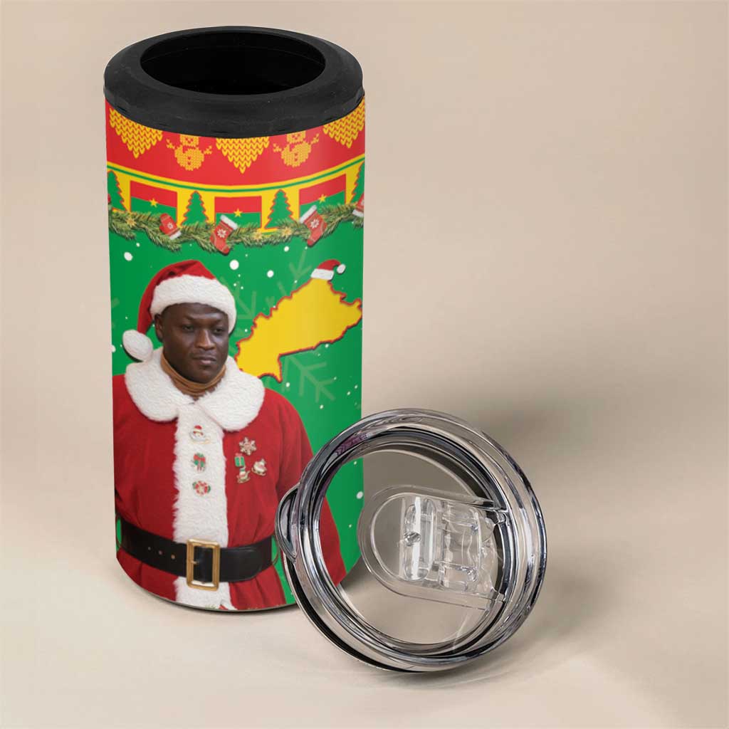 Afro Burkina Faso Christmas Spirit 4 in 1 Can Cooler Tumbler Stand With Traore Stand With Hope - African Pride