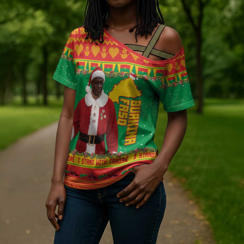 Burkina Faso Christmas Cross Shoulder Shirt I Stand With Traore