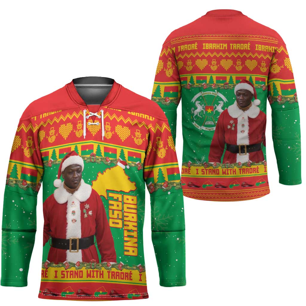 Burkina Faso Christmas Hockey Jersey I Stand With Traore