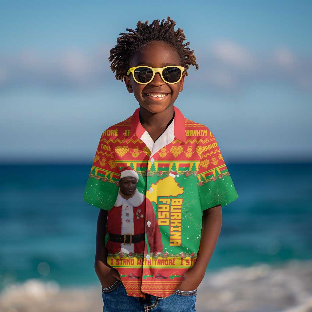 Afro Burkina Faso Christmas Spirit Kid Hawaiian Shirt Stand With Traore Stand With Hope - African Pride
