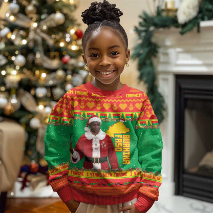 Afro Christmas in Burkina Faso Ibrahim Traore Kid Ugly Christmas Sweater Merry Christmas - African Pride