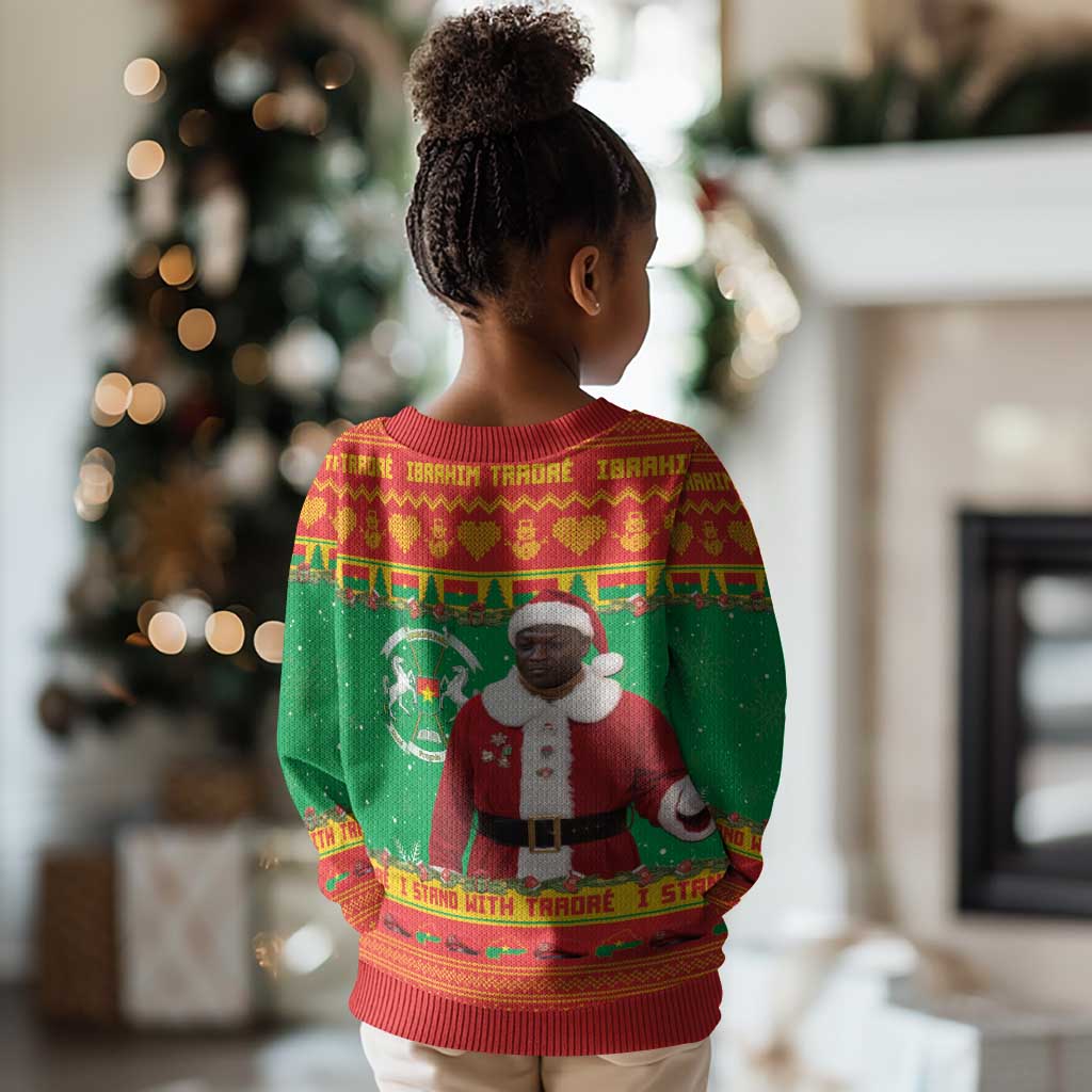 Afro Christmas in Burkina Faso Ibrahim Traore Kid Ugly Christmas Sweater Merry Christmas - African Pride