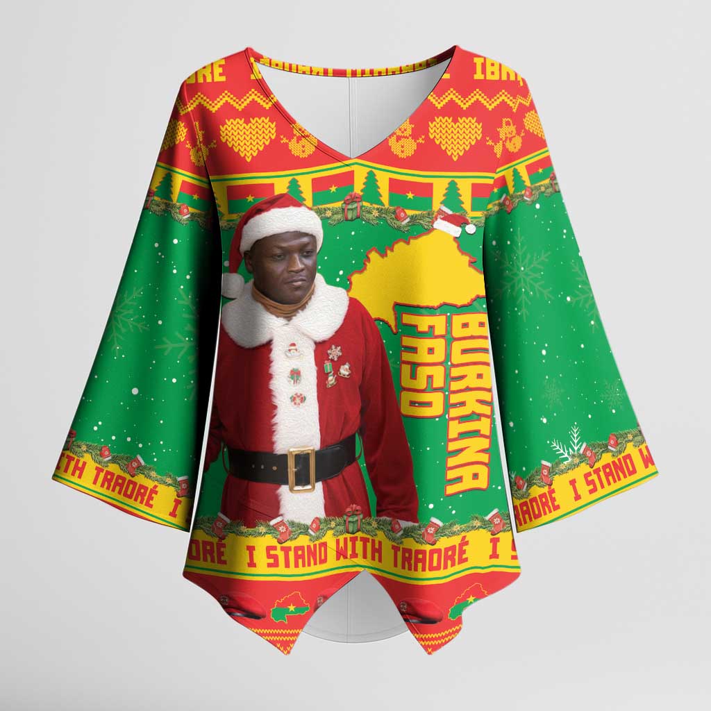 Burkina Faso Christmas Kimono Sleeve Blouse I Stand With Traore