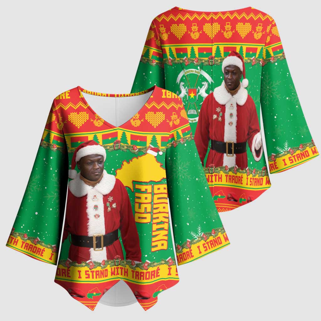 Burkina Faso Christmas Kimono Sleeve Blouse I Stand With Traore