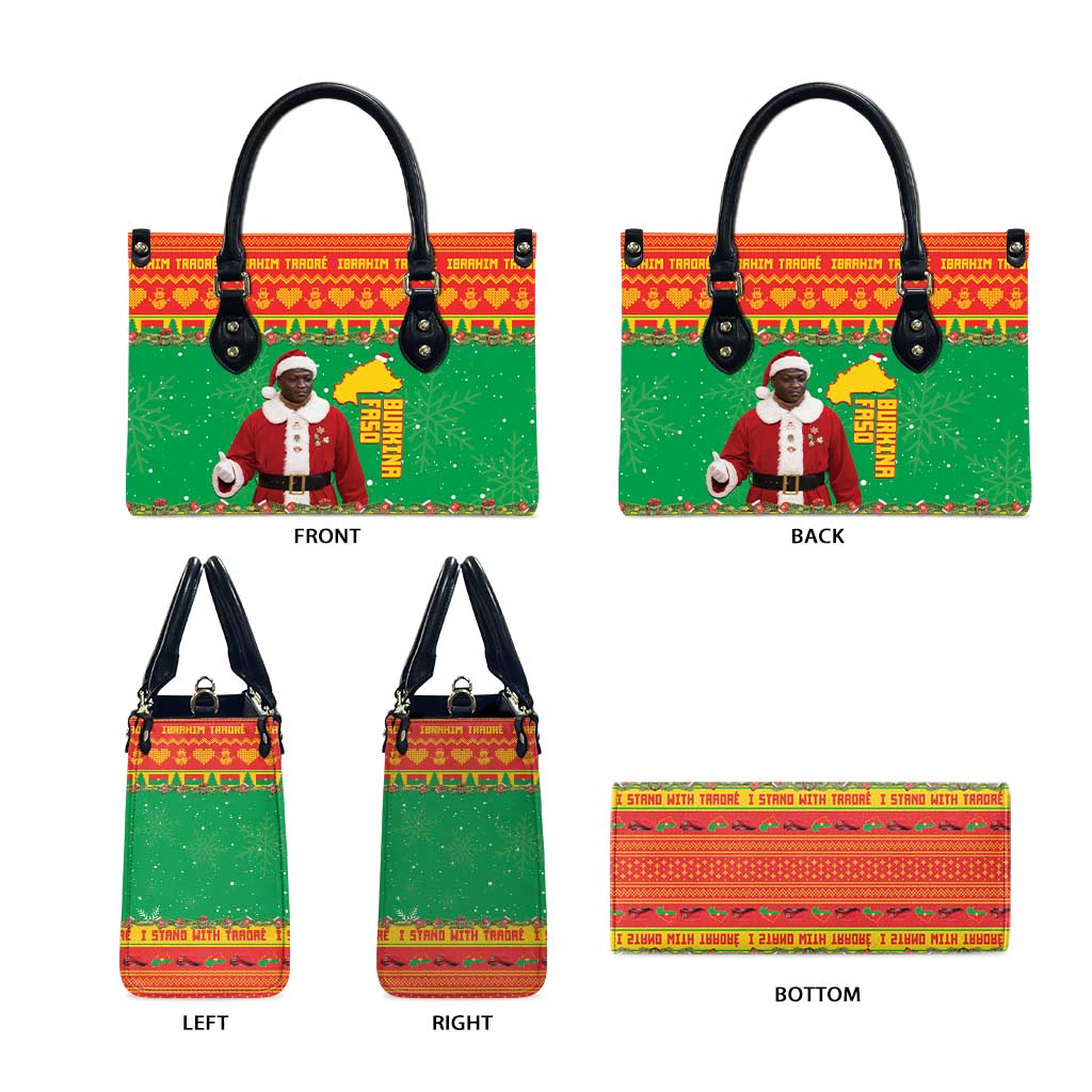Burkina Faso Christmas Leather Bag I Stand With Traore