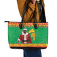 Afro Burkina Faso Christmas Spirit Leather Tote Bag Stand With Traore Stand With Hope - African Pride