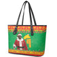 Afro Burkina Faso Christmas Spirit Leather Tote Bag Stand With Traore Stand With Hope - African Pride