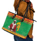 Afro Burkina Faso Christmas Spirit Leather Tote Bag Stand With Traore Stand With Hope - African Pride