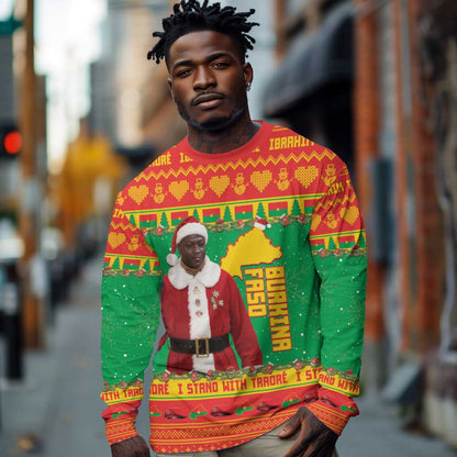 Afro Burkina Faso Christmas Spirit Long Sleeve Shirt Stand With Traore Stand With Hope - African Pride