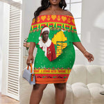 Afro Burkina Faso Christmas Spirit Off Shoulder Short Dress Stand With Traore Stand With Hope - African Pride