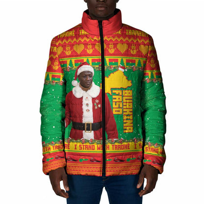 Burkina Faso Christmas Padded Jacket I Stand With Traore