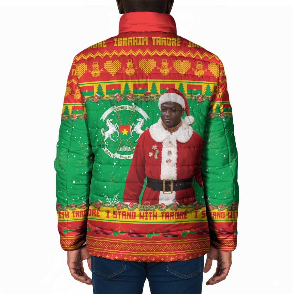 Burkina Faso Christmas Padded Jacket I Stand With Traore