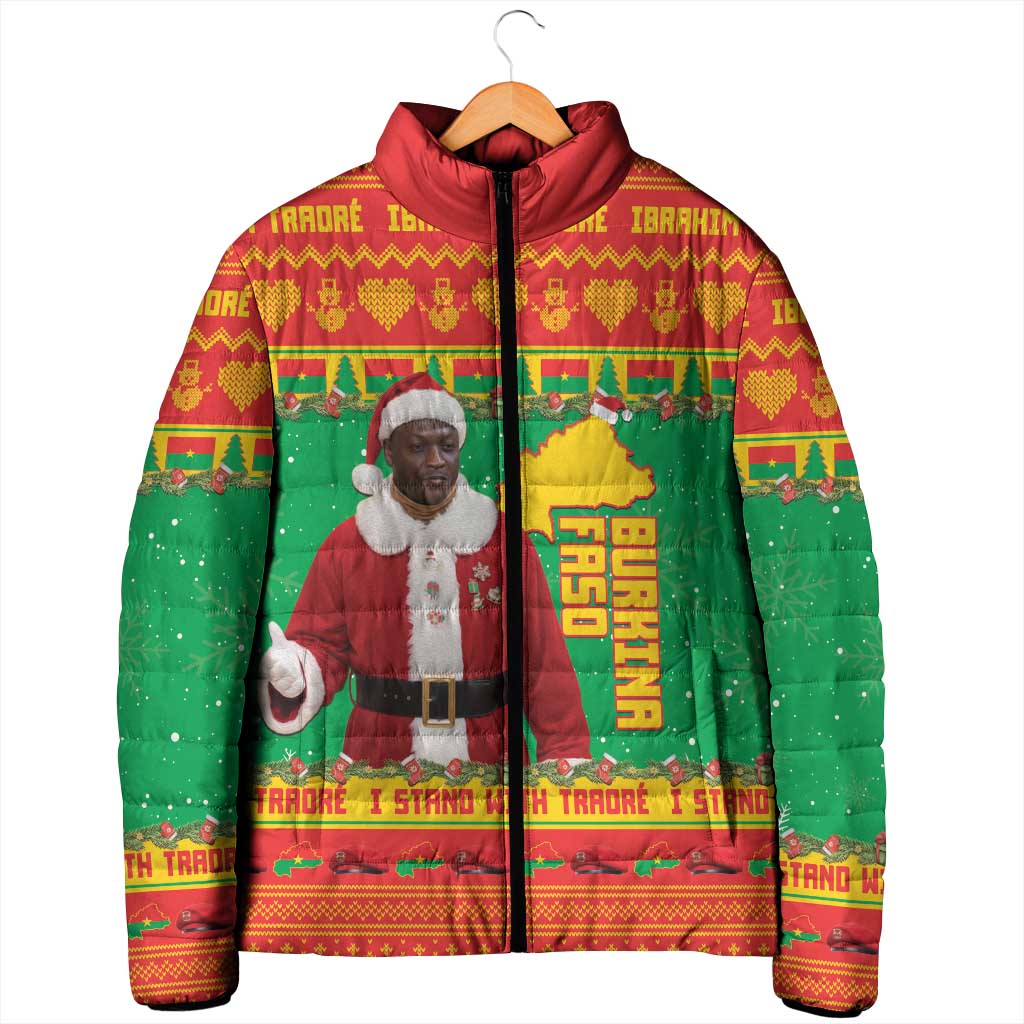 Burkina Faso Christmas Padded Jacket I Stand With Traore