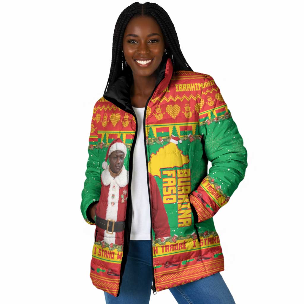 Burkina Faso Christmas Padded Jacket I Stand With Traore