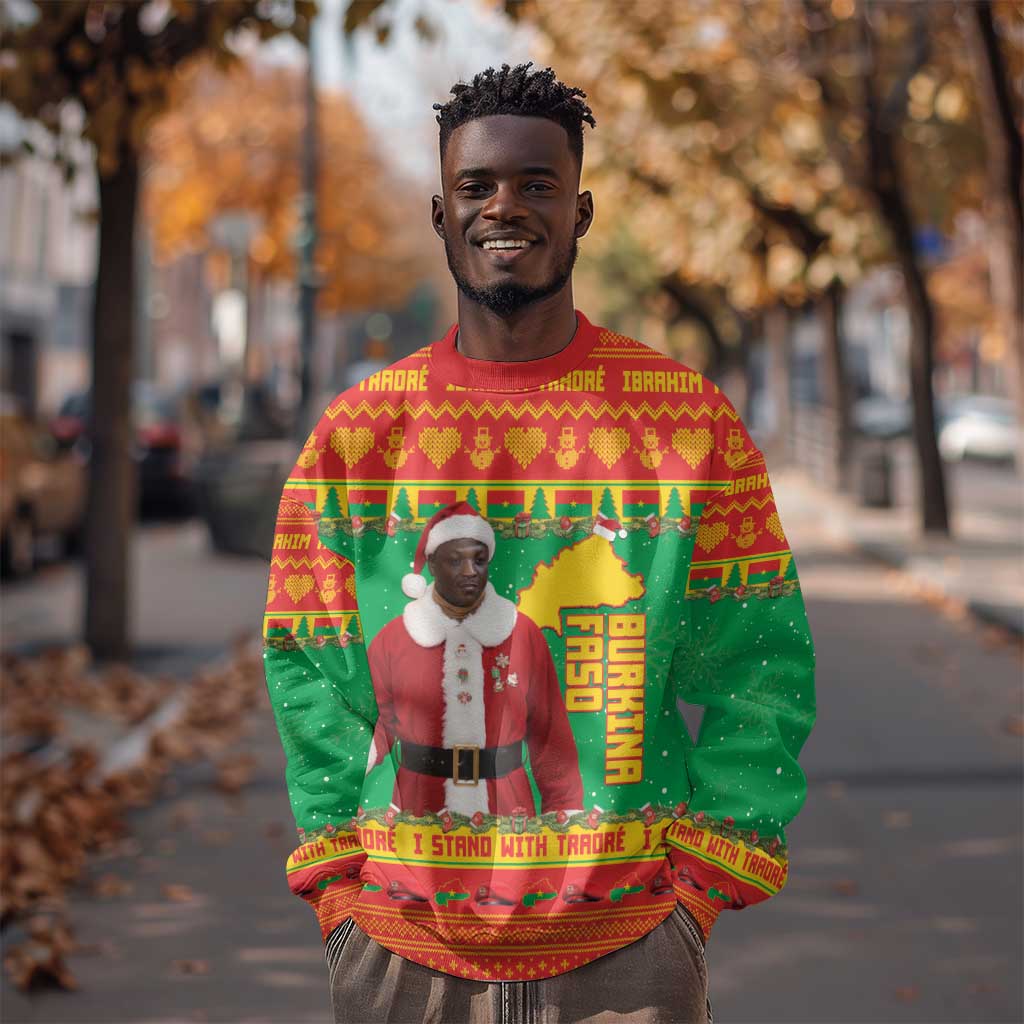 Afro Burkina Faso Christmas Spirit Sweatshirt Stand With Traore Stand With Hope - African Pride
