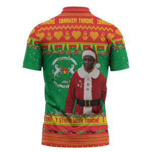 Burkina Faso Christmas Zipper Polo Shirt I Stand With Traore