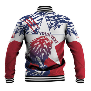 Personalised Afro Liberia Baseball Jacket African King Lion - Grunge Style LT15