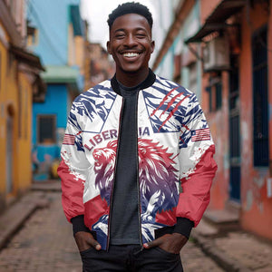 Personalised Afro Liberia Bomber Jacket African King Lion - Grunge Style