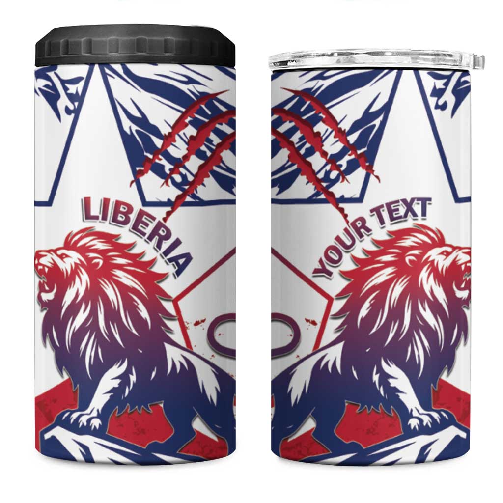 Personalised Afro Liberia 4 in 1 Can Cooler Tumbler African King Lion - Grunge Style