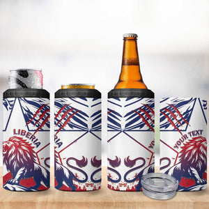 Personalised Afro Liberia 4 in 1 Can Cooler Tumbler African King Lion - Grunge Style