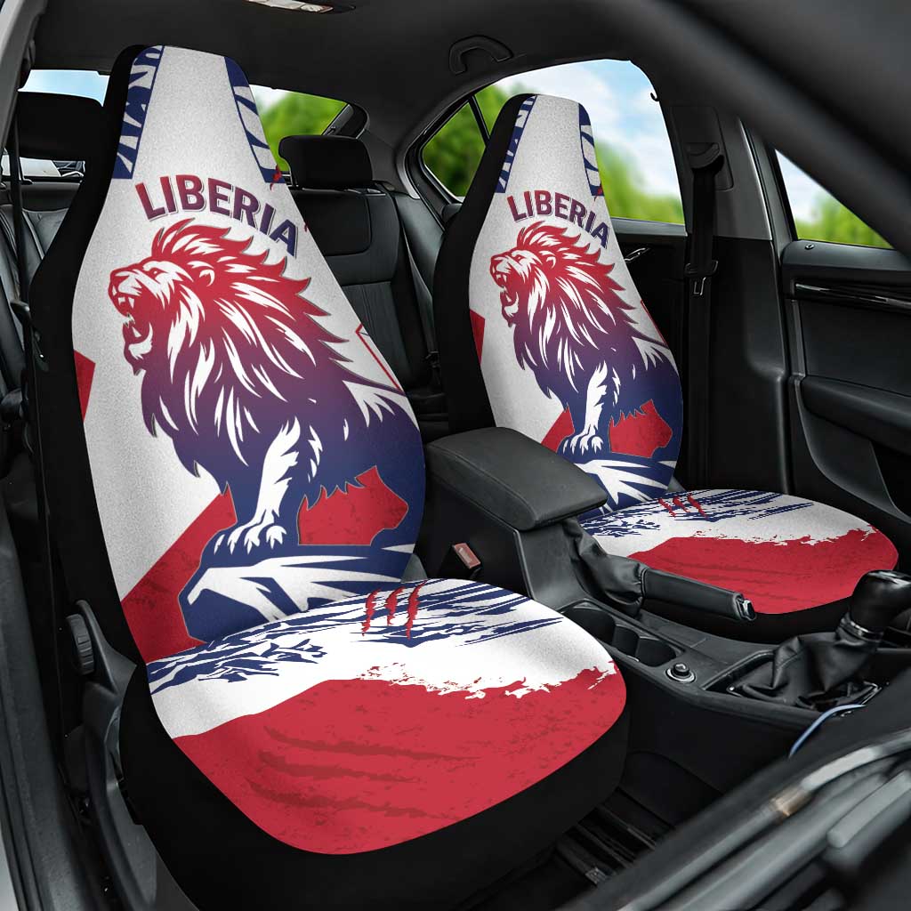 Personalised Afro Liberia Car Seat Cover African King Lion - Grunge Style