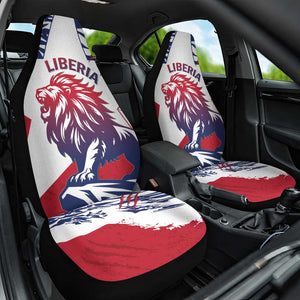 Personalised Afro Liberia Car Seat Cover African King Lion - Grunge Style